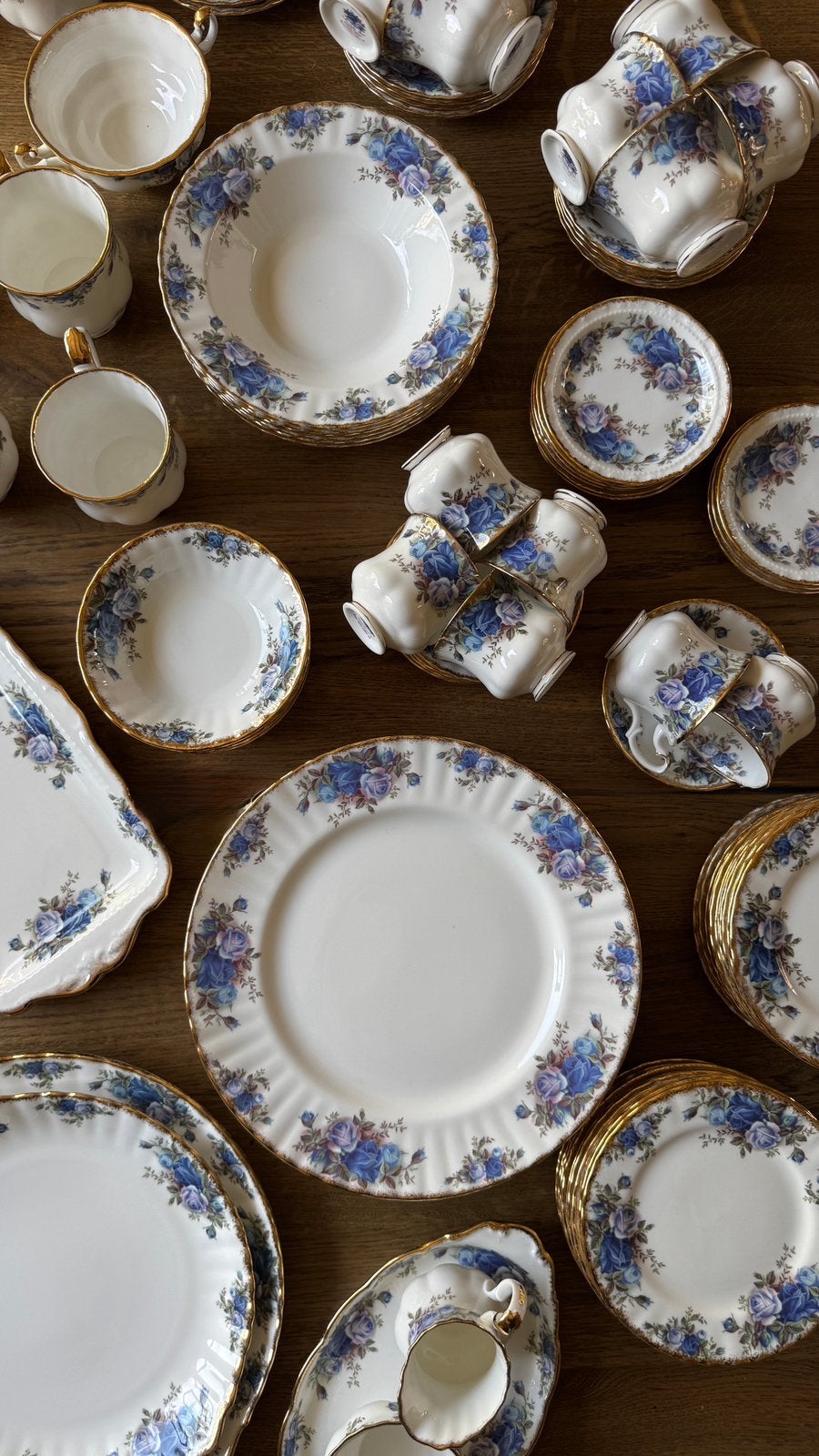 PER STUK Grote Collectie Royal Albert Moonlight Rose Servies, Ophalen of Verzenden