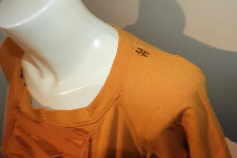 Elisabetta Franchi tuniek aparte voorkant geregen band S, Oranje, Maat 36 (S), Gedragen, Elisabetta Franchi