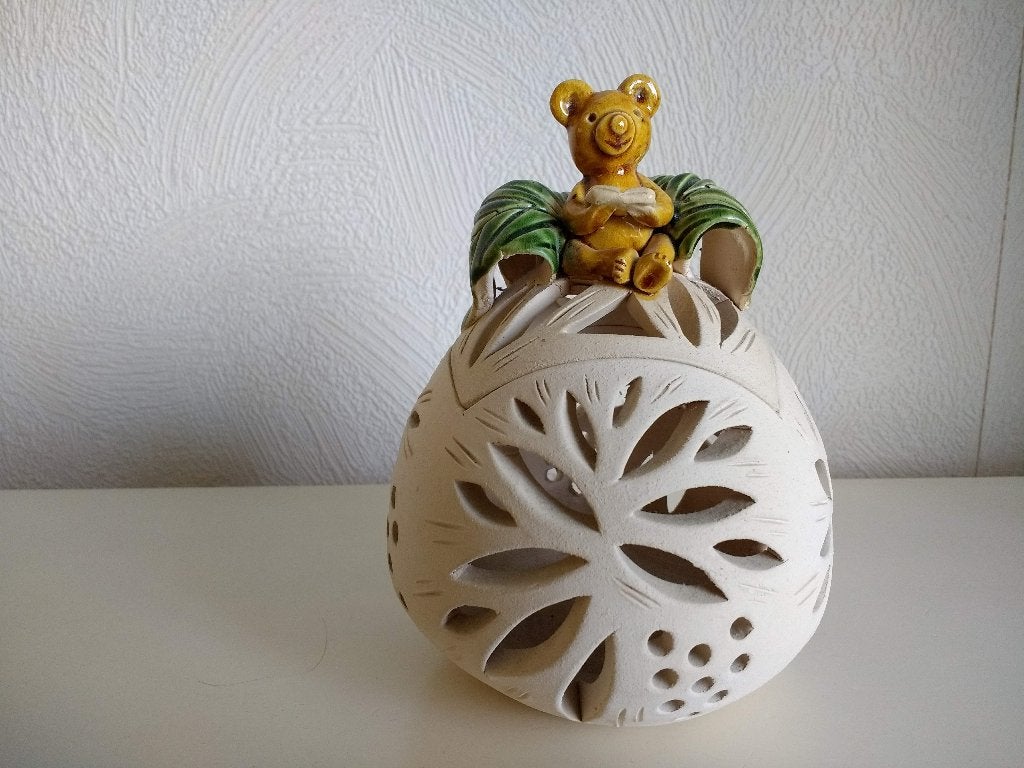 Nieuwe, witte waxinelichthouder met openingen handgemaakt, Wit, Waxinelichthouder, Nieuw, Ophalen of Verzenden