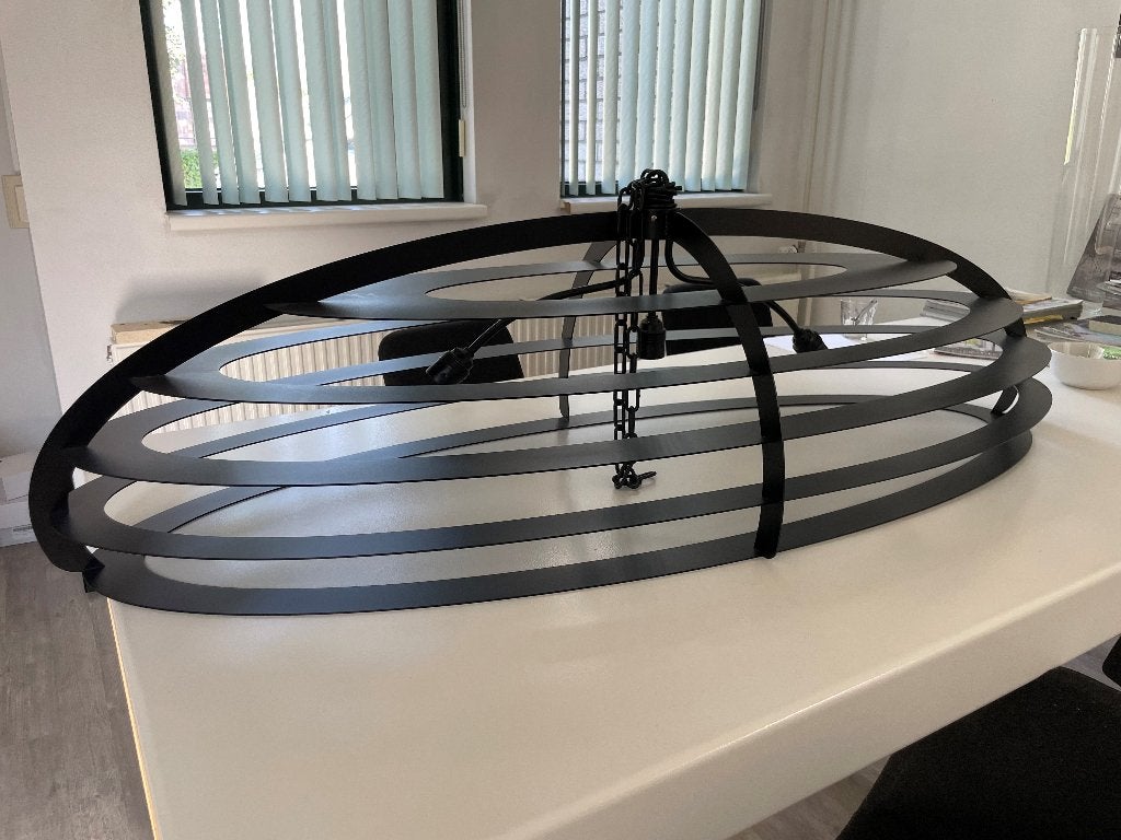 Ztahl open hanglamp Tivoli 3L ovaal - zwart, Zo goed als nieuw, Metaal, Modern, E27 (groot)