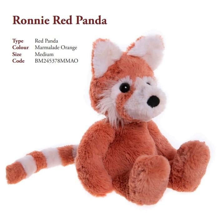 Charlie Bears Bear and Me Ronnie Red Panda Rode Panda, 24cm, Overige merken, Headbear@charliebears.com, Nieuw, Ophalen of Verzenden