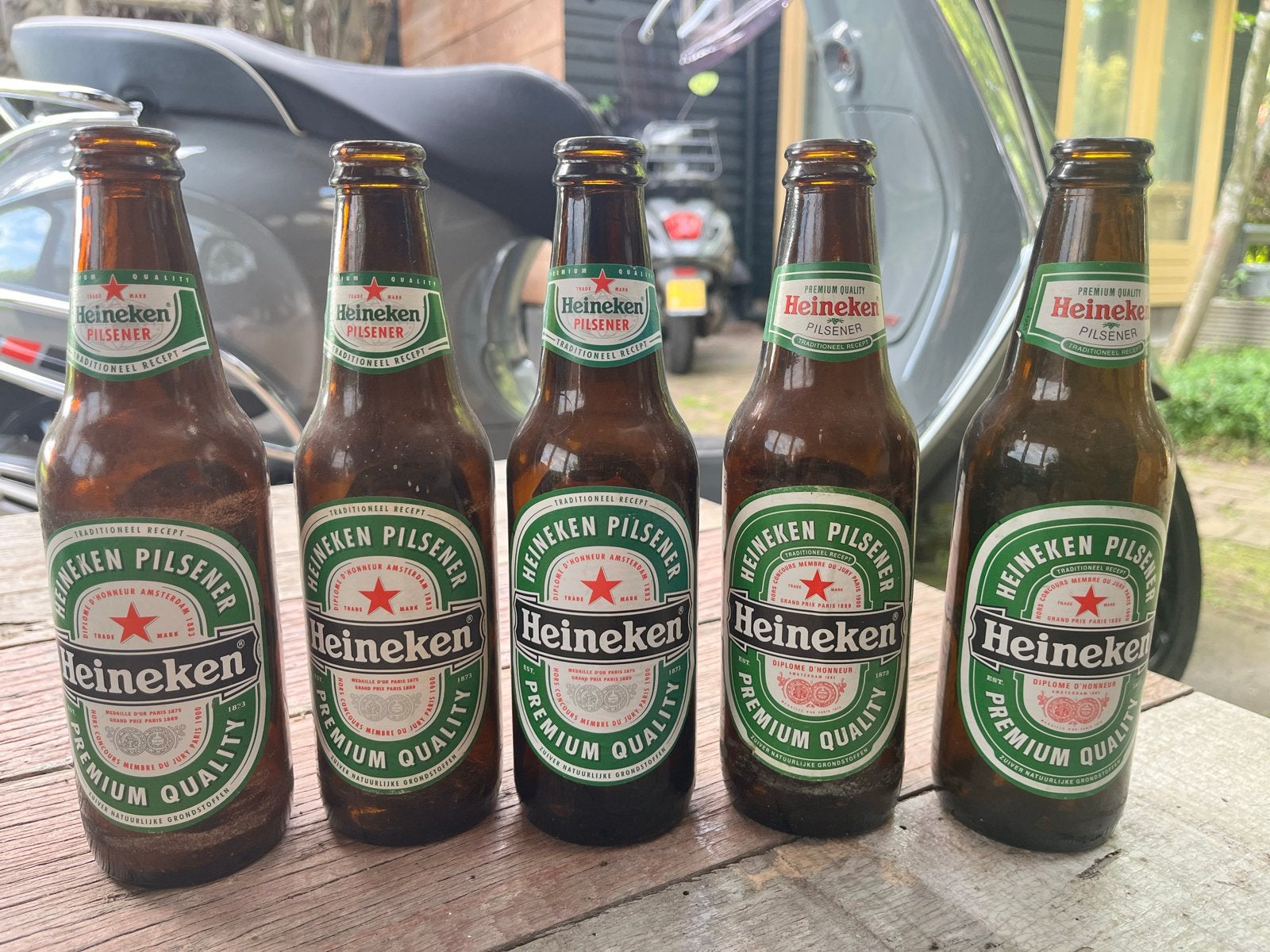 5 vintage bruine Heineken flesjes 30 cl (1996-2006), Ophalen of Verzenden, Gebruikt