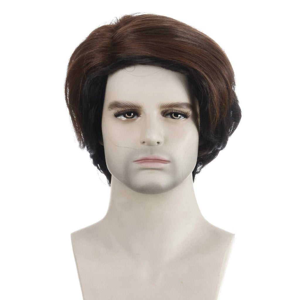Halflange Bruine Heren Pruik Haarstuk Haarstukje Mannen Haar, Verzenden, Nieuw, Pruik of Haarverlenging