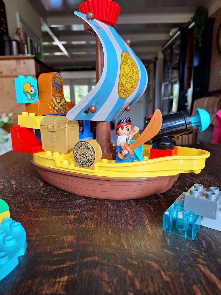Complete piratenboot (duplo) met pirateneiland, Ophalen of Verzenden, Zo goed als nieuw