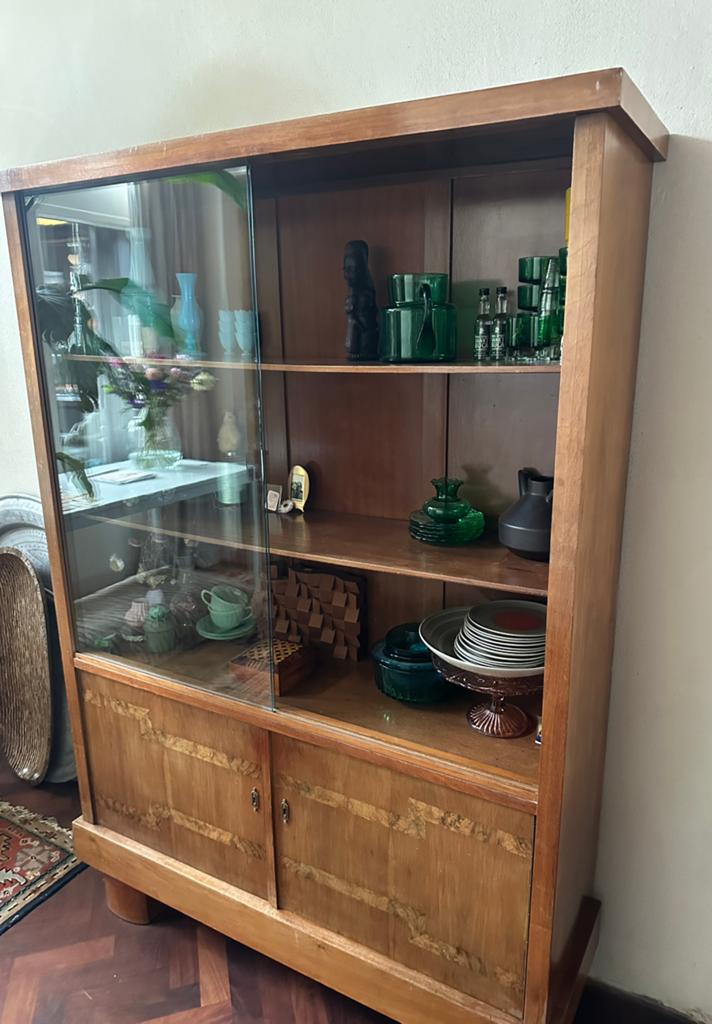 Vintage vitrinekast, Huis en Inrichting, Kasten | Vitrinekasten, Ophalen, Gebruikt, 25 tot 50 cm, 50 tot 100 cm