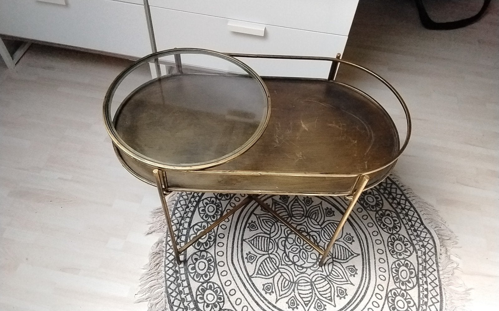 Tafeltje (Bijzet), Huis en Inrichting, Tafels | Bijzettafels, Ophalen of Verzenden, Rond, Minder dan 55 cm, 45 tot 60 cm