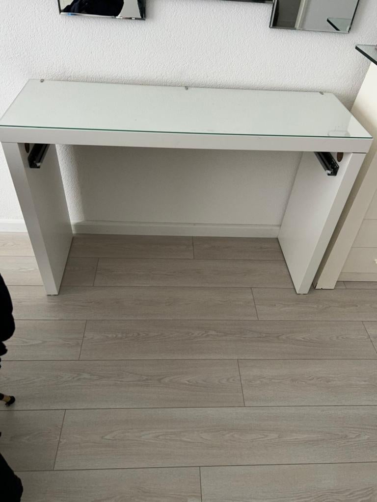 IKEA MALM toilettafel met glazen blad, Ophalen, Gebruikt, 100 tot 150 cm, Glas