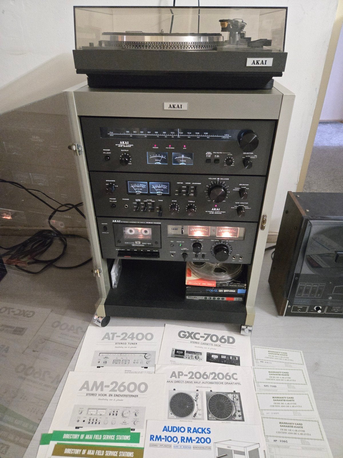 Akai AM-2600 Stereoset met Draaitafel en Cassettedeck, Audio, Tv en Foto, Ophalen, Losse componenten, Zo goed als nieuw, Cassettedeck