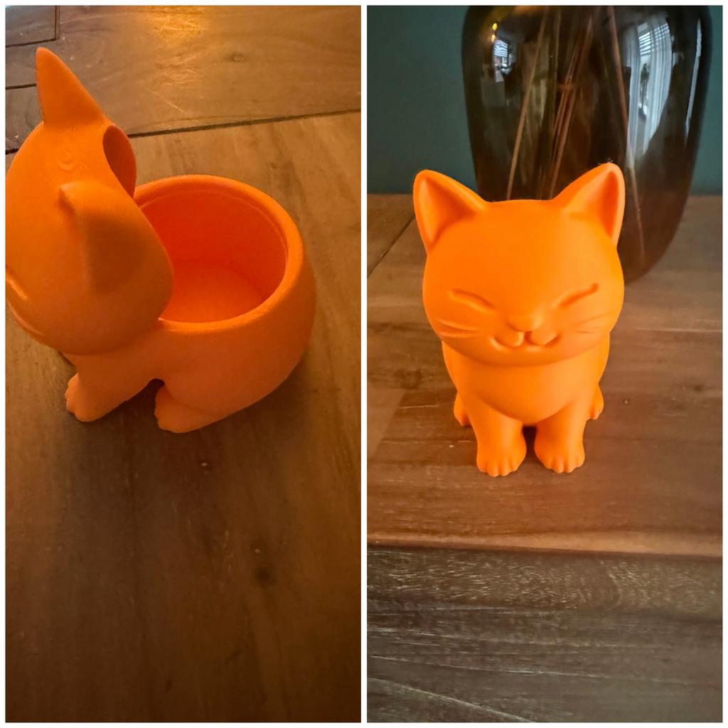 3D geprinte bloemen pot poes/kat, Huis en Inrichting, Woonaccessoires | Kunstplanten en Kunstbloemen, Verzenden, Nieuw, Binnen