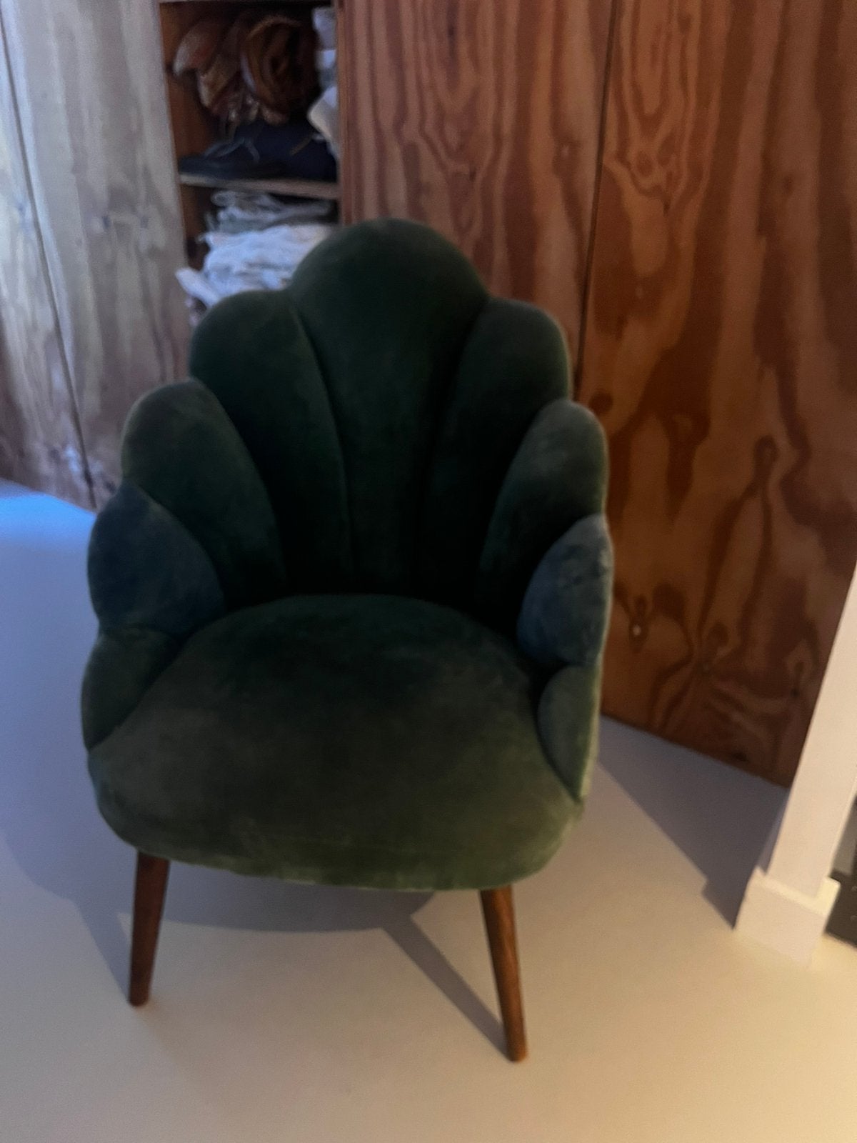Schelpen fauteuil sissy boy groen, Ophalen, Gebruikt, Stof, 50 tot 75 cm