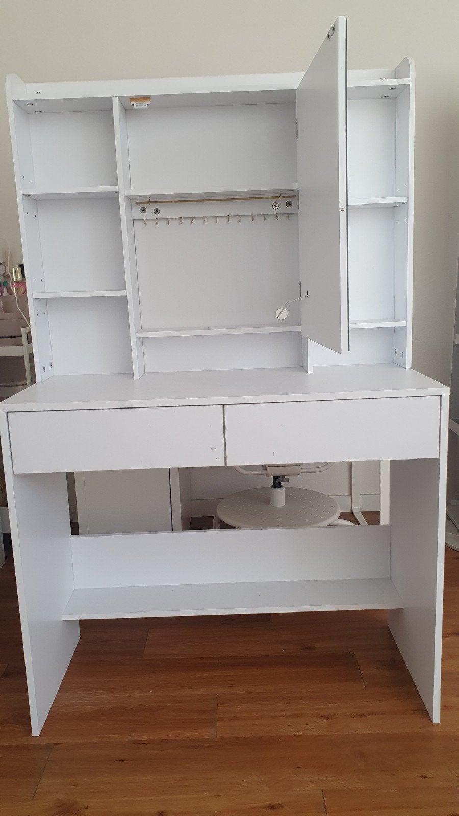 Witte Make-up tafel met Instelbare LED Verlichting, Huis en Inrichting, Kasten | Secretaires, Ophalen