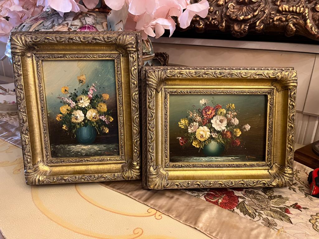 Prachtige olieverf bloemen schilderijen, Ophalen of Verzenden