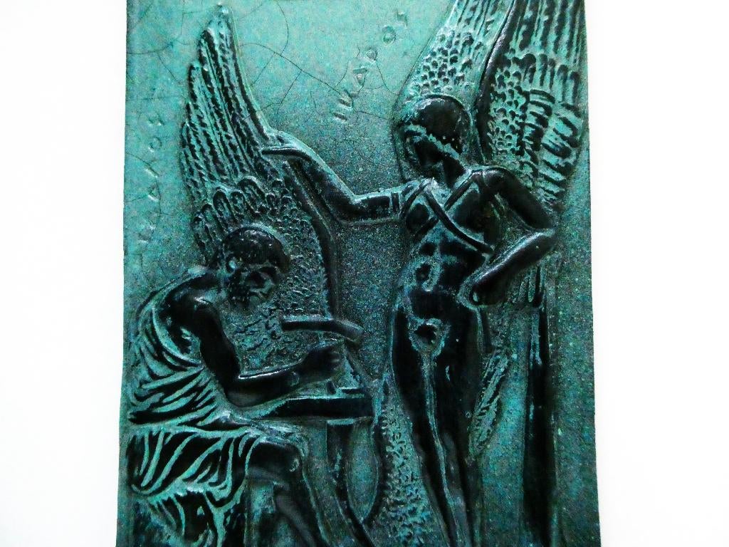 Plaquette van Daedalus & Icarus Griekse Mythologie aardewerk, Antiek en Kunst, Ophalen of Verzenden