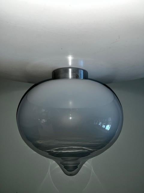 Vintage design plafondlamp Raak, Ophalen of Verzenden, Zo goed als nieuw, Glas
