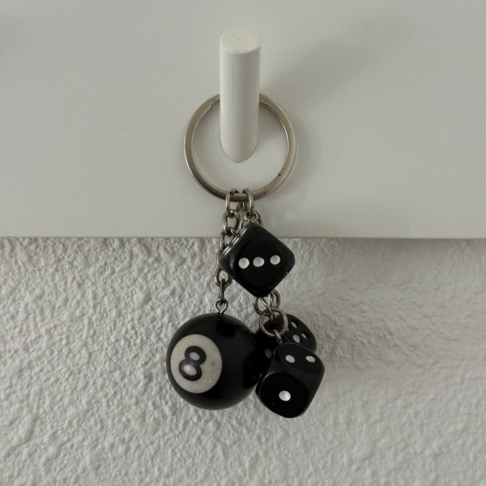Stüssy Style Sleutelhanger Dobbelstenen 8Ball Y2K Streetwear, Ophalen of Verzenden, Zo goed als nieuw, Overige typen