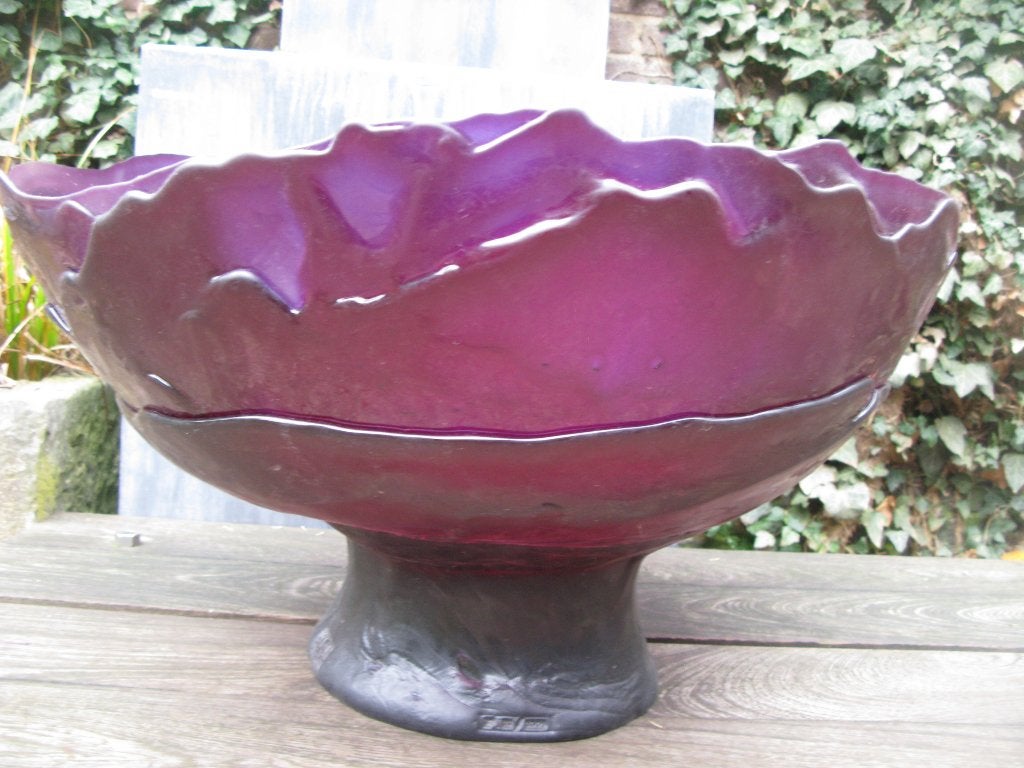 GAETANO PESCE "LARGE BOWL" FISH DESIGN 2009, Antiek en Kunst, 26 cm, Paars, Ophalen of Verzenden, Kunststof