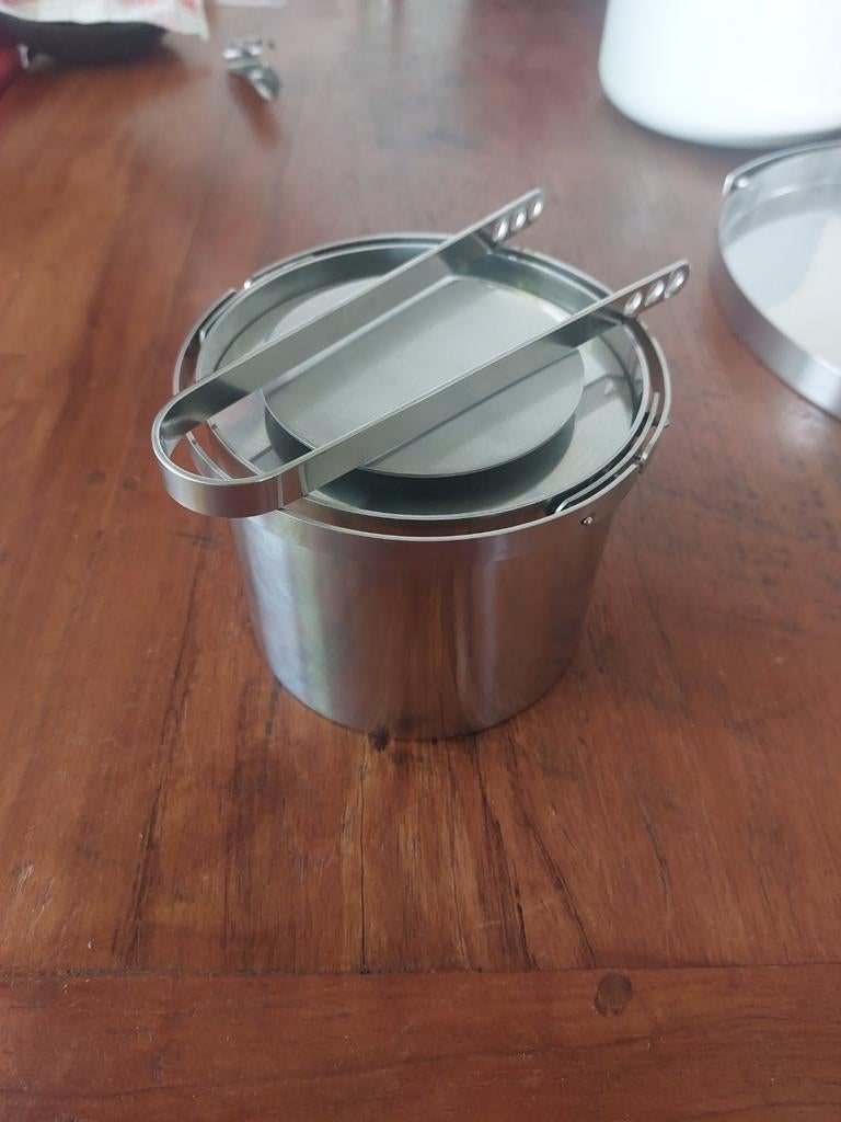Stelton kleine ijsemmer met ijstang, Zilver, Ophalen of Verzenden, Metaal, Overige merken