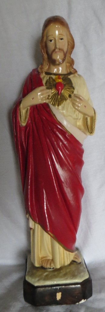 Jezusbeeld. Beeldje Christus. Heilig Hart beeld., Verzamelen, Ophalen, Gebruikt, Beeld(je), Christendom | Katholiek