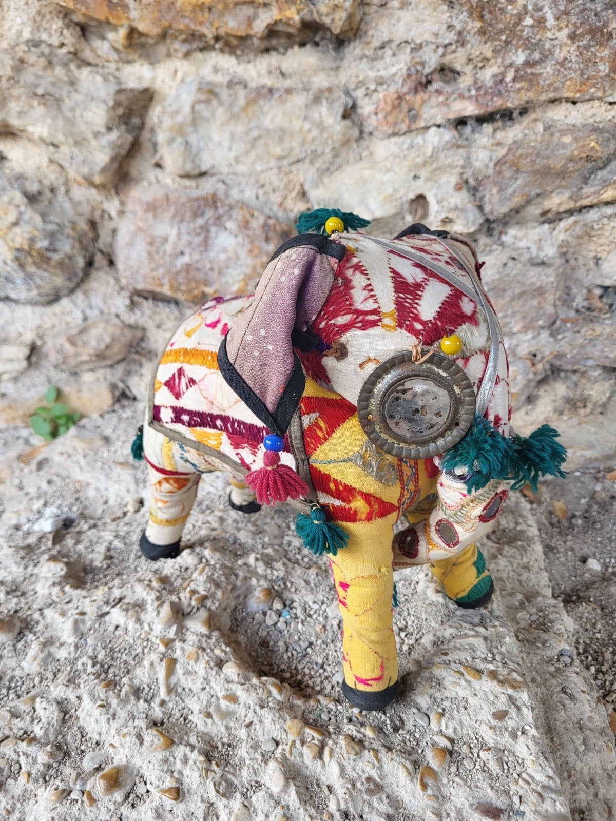 brocante Indiase katoenen olifant / allegonda, Ophalen of Verzenden