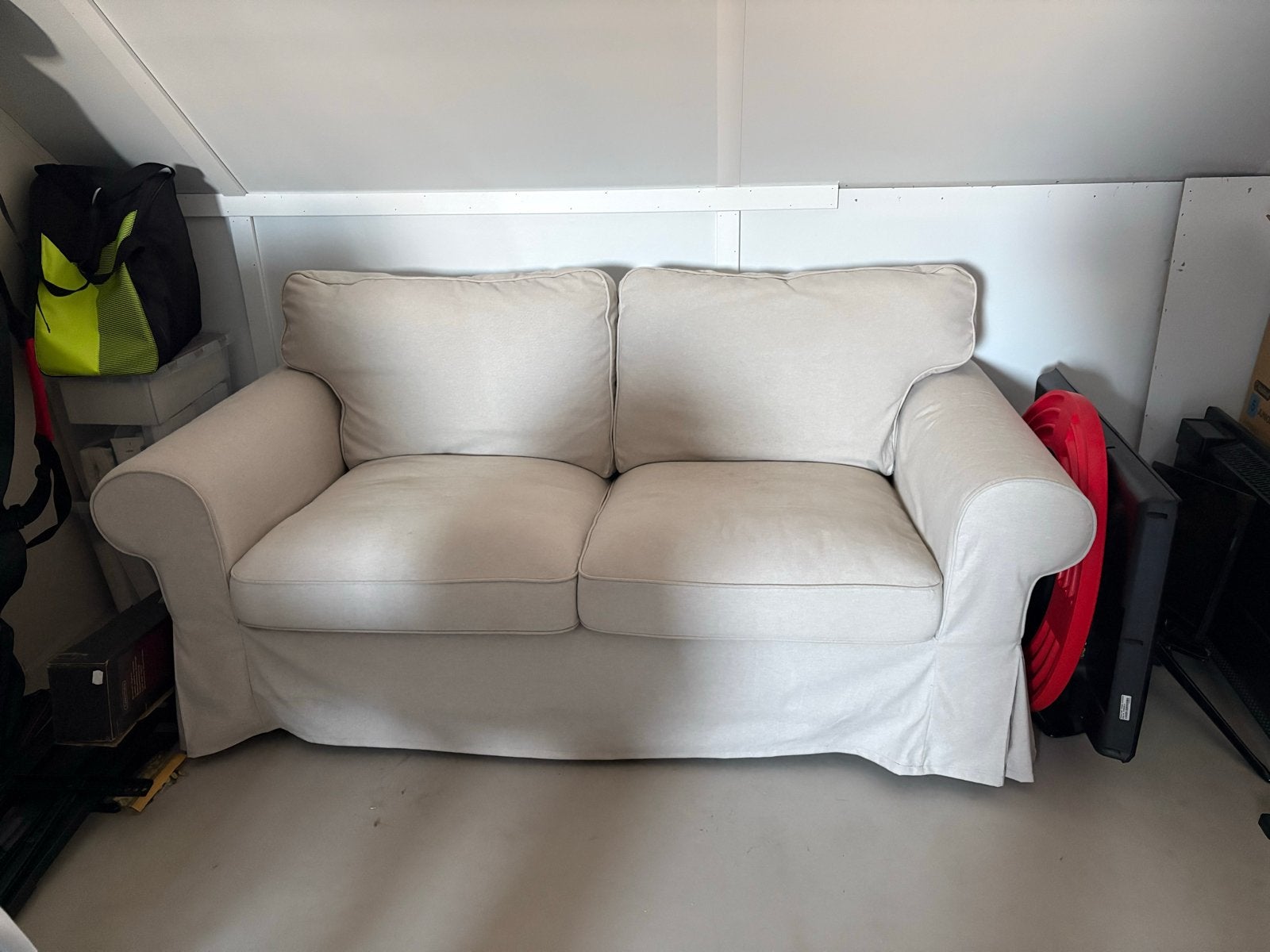 IKEA Ektorp 2-zitsbank - Crèmekleurig, Ophalen, 150 tot 200 cm, 75 tot 100 cm, Stof
