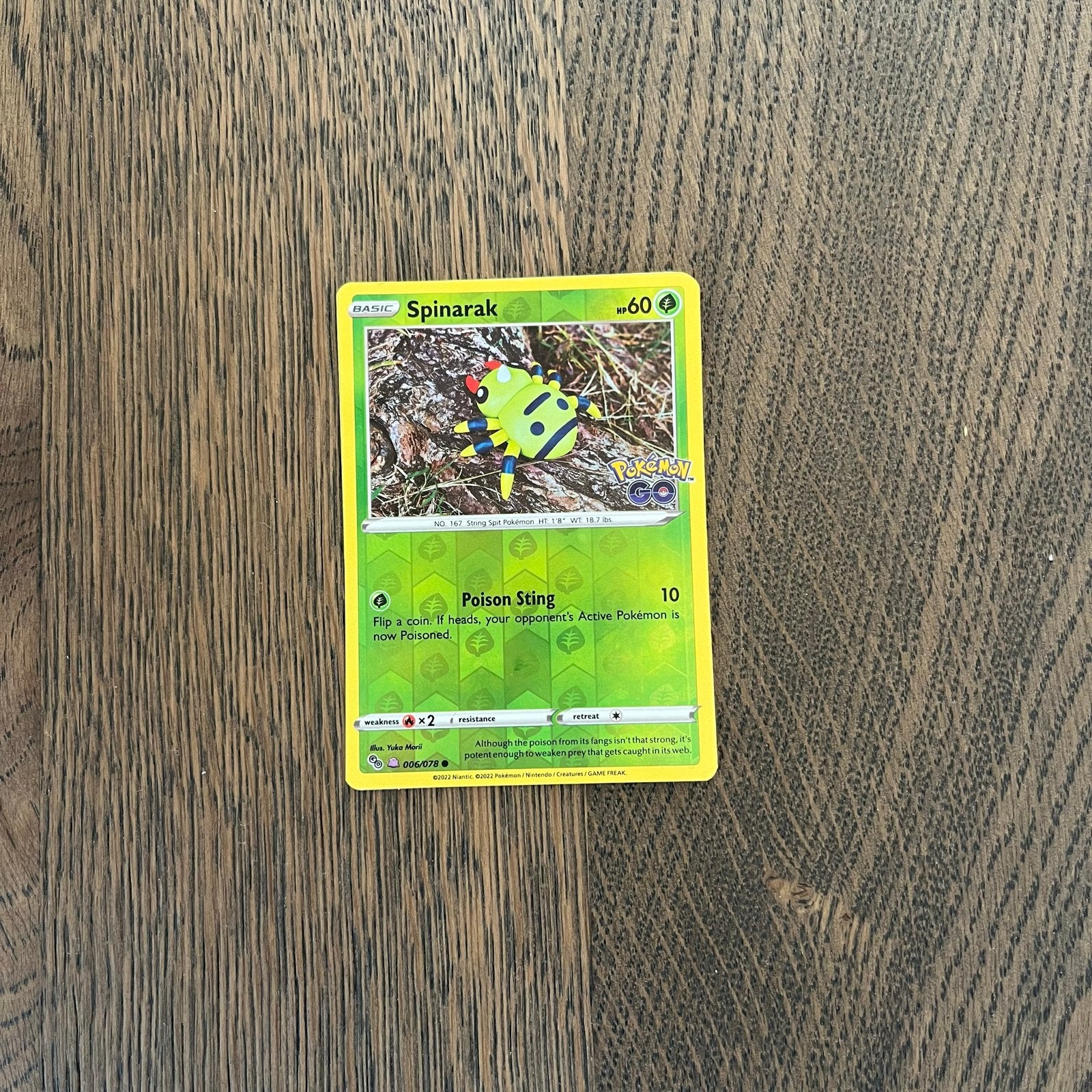 Peelable Ditto Kaart - Spinarak Pokémon GO, Ophalen of Verzenden, Zo goed als nieuw, Losse kaart