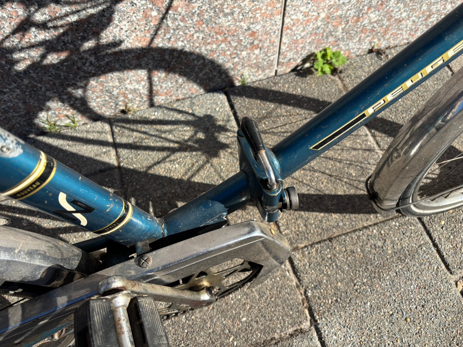 Peugeot vintage vouwfiets 26 inch, Fietsen en Brommers, 20 inch of meer, Gebruikt, Velgrem, Deels opvouwbaar