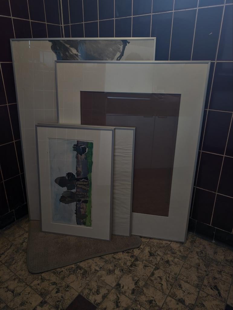 4 aluminium lijsten, Ophalen, Minder dan 50 cm, Metaal of Aluminium, Zo goed als nieuw