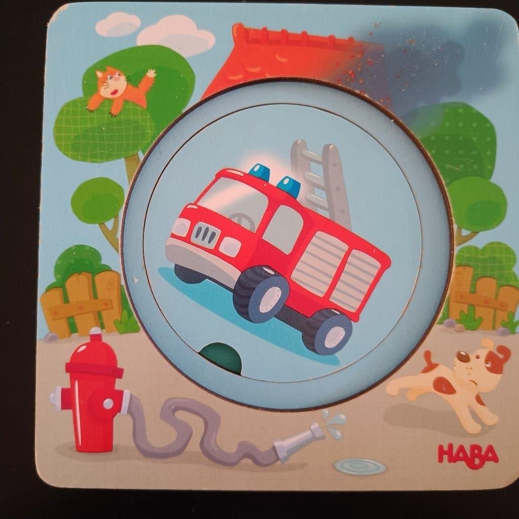 Haba baby puzzel, Ophalen of Verzenden, Zo goed als nieuw, Van hout, Minder dan 10 stukjes