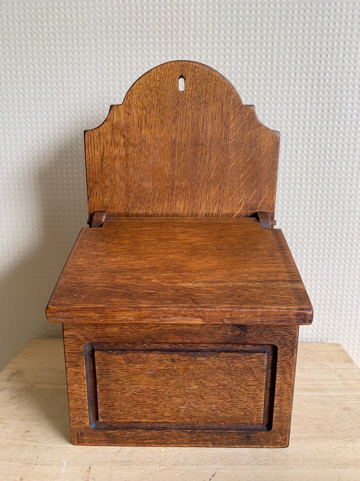 Antieke eiken zout kist, Antiek en Kunst, Ophalen of Verzenden
