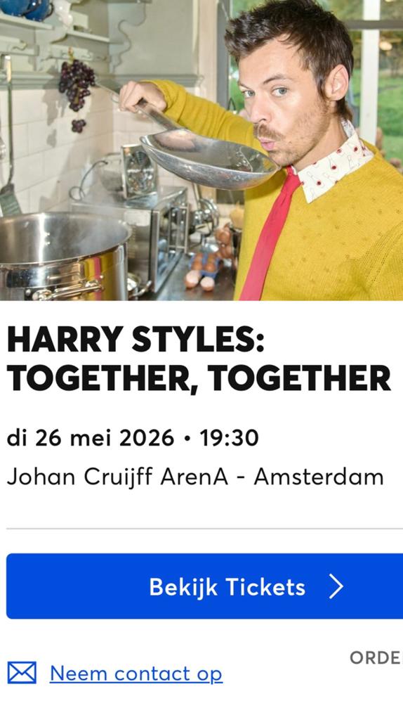 2 tickets Harry Styles 26/5 Arena, Twee personen, Mei