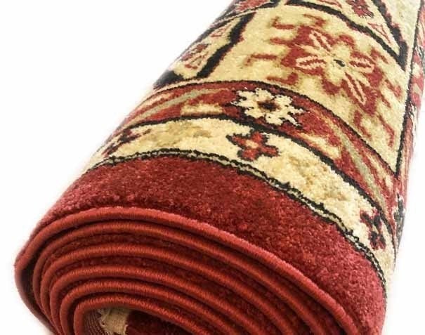 Grote Perzisch tapijt  vloerkleed wol kazak rood met crème, Gebruikt, 200 cm of meer, Ophalen of Verzenden, 200 cm of meer