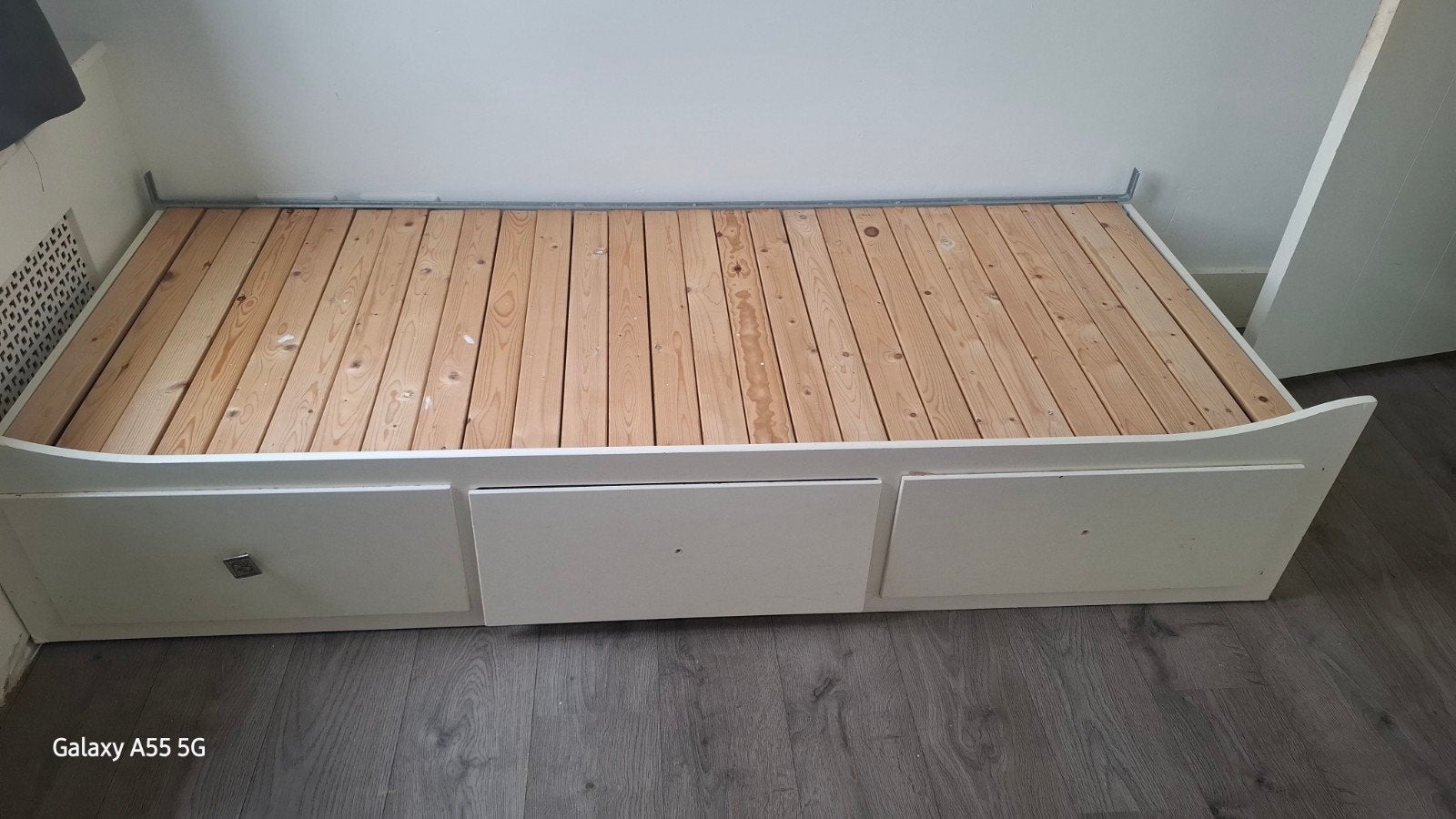 IKEA HEMNES Dagbed 80x200 met 3 lades + rugleuning - wit, Ophalen, Gebruikt, 90 cm, Eenpersoons