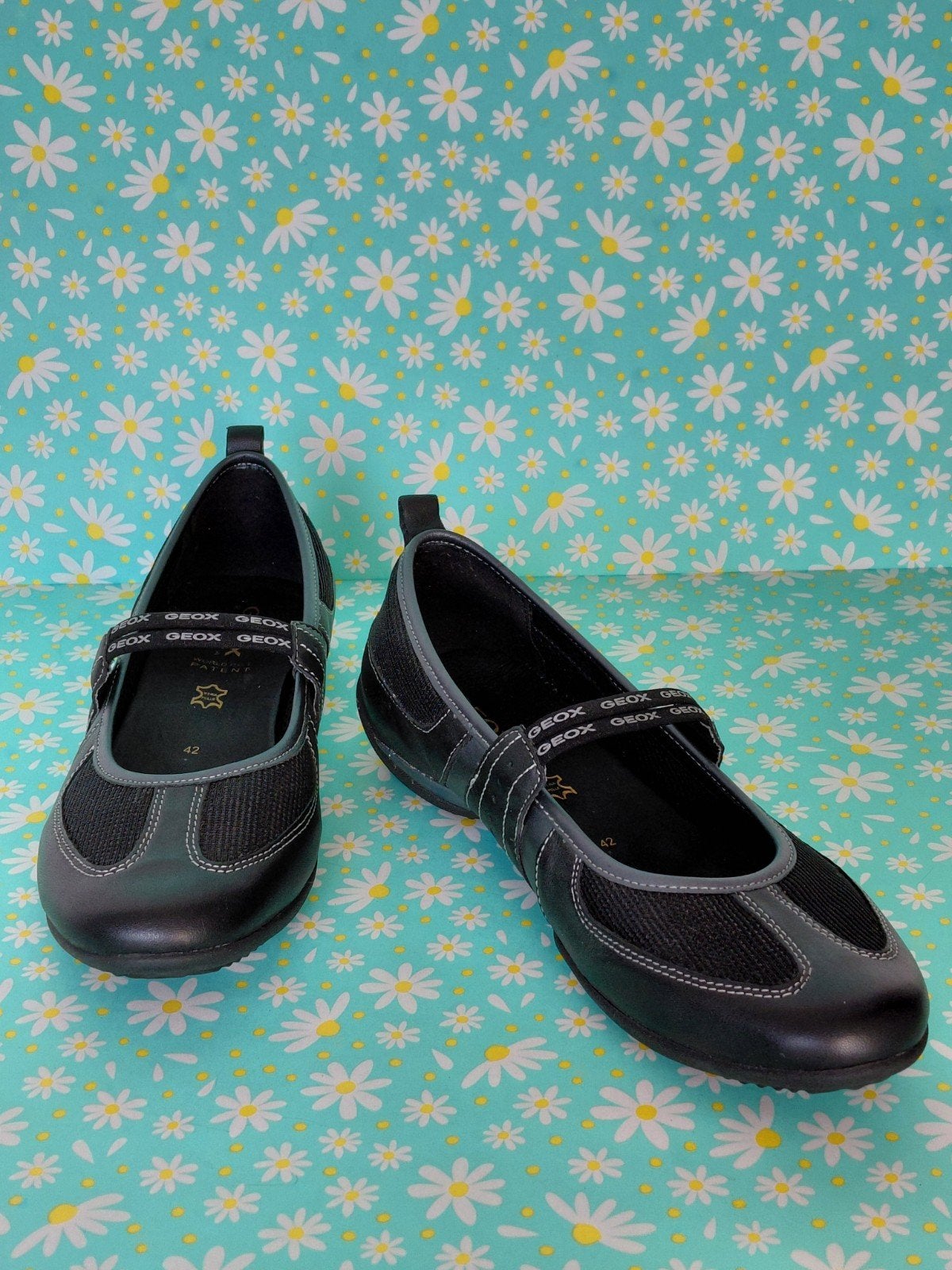 Geox leren mary-janes 42, Geox, Zwart, Zo goed als nieuw, Ballerina's