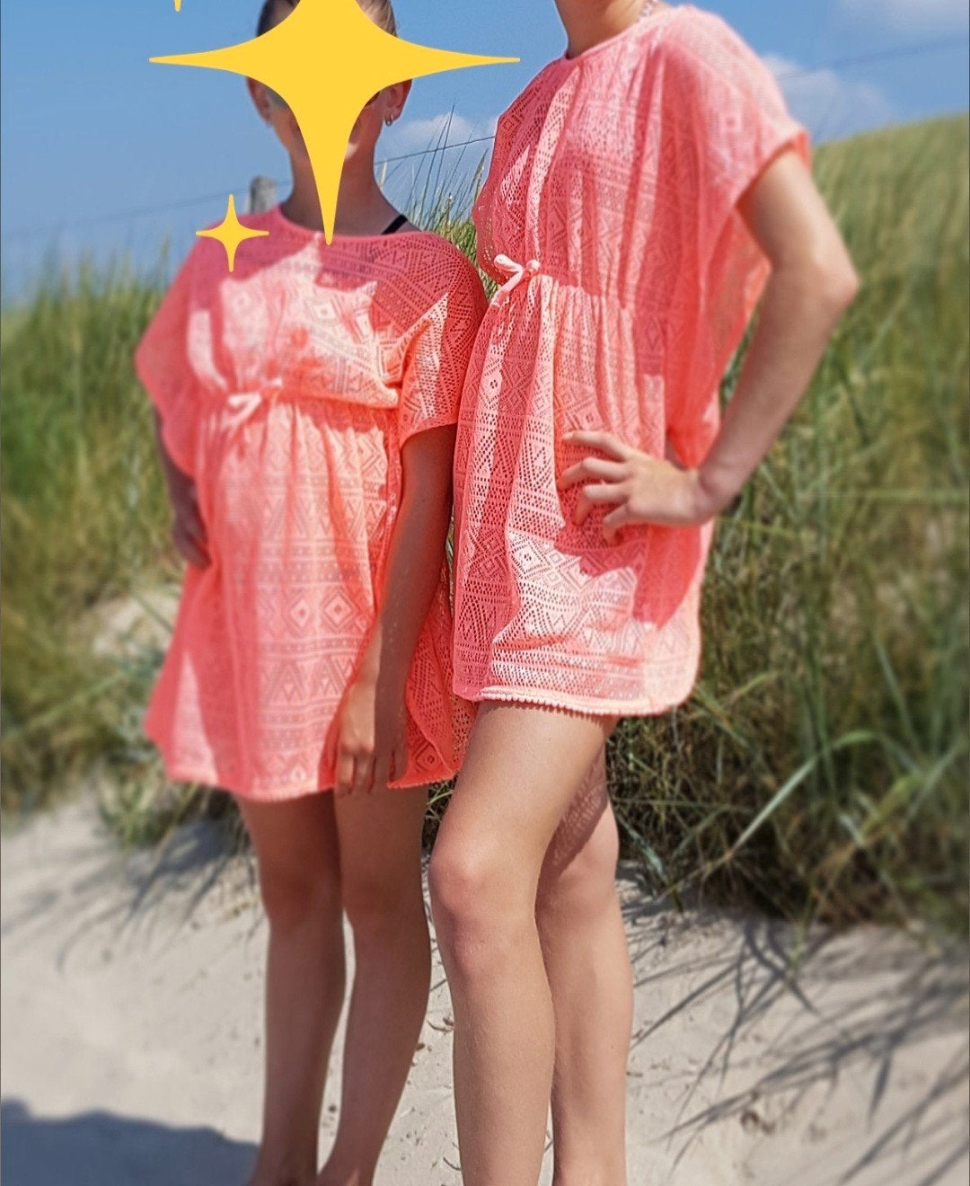 2 leuke coraal strandjurkjes mt 140 en 152, Kinderen en Baby's, Kinderkleding | Maat 140, Zo goed als nieuw, Meisje, Ophalen