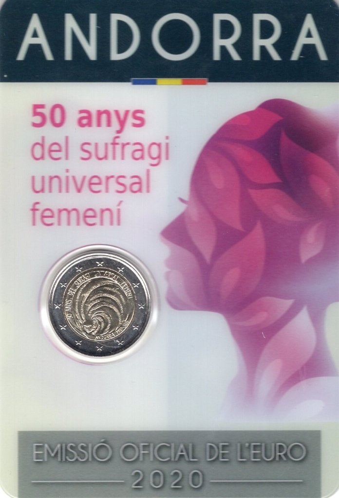 2 Euro Andorra 2020 - Vrouwenkiesrecht - BU Blister, Verzenden, Overige landen, 2 euro, Losse munt