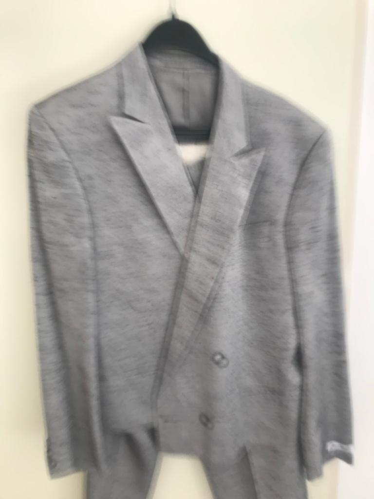 Alain Rivière Grijs Herenpak - Maat L, Kleding | Heren, Ophalen of Verzenden, Zo goed als nieuw, Maat 52/54 (L), Grijs