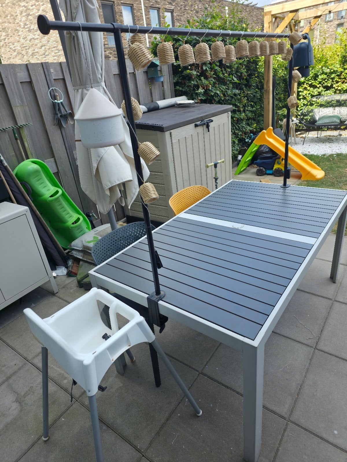 Ikea table and metal bar, Gebruikt, Aluminium, Tuinset, Ophalen