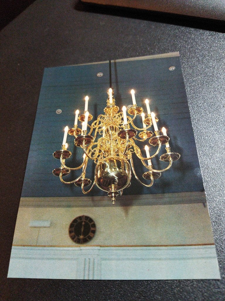 Ansichtkaart Sliedrecht lichtkroon kroonluchter grote Kerk, Ophalen of Verzenden, 1980 tot heden, Gelopen, Zuid-Holland