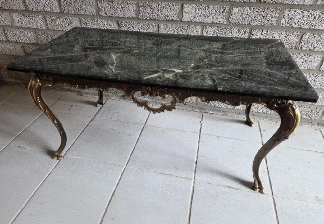 vintage salontafel perspex steen, Ophalen, 100 tot 150 cm, Onbekend, 50 tot 100 cm