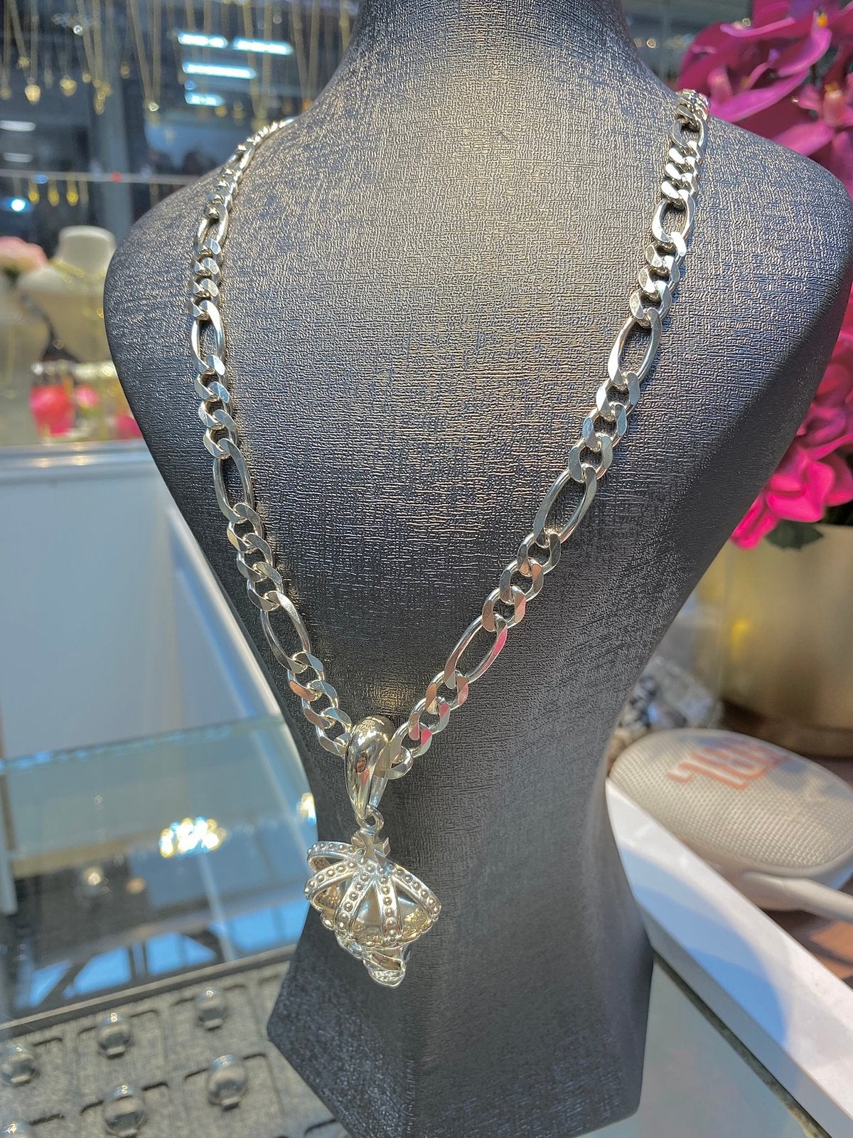 Zilveren Figaro Ketting & Skull, Ophalen of Verzenden, Zo goed als nieuw, Goud, Zilver