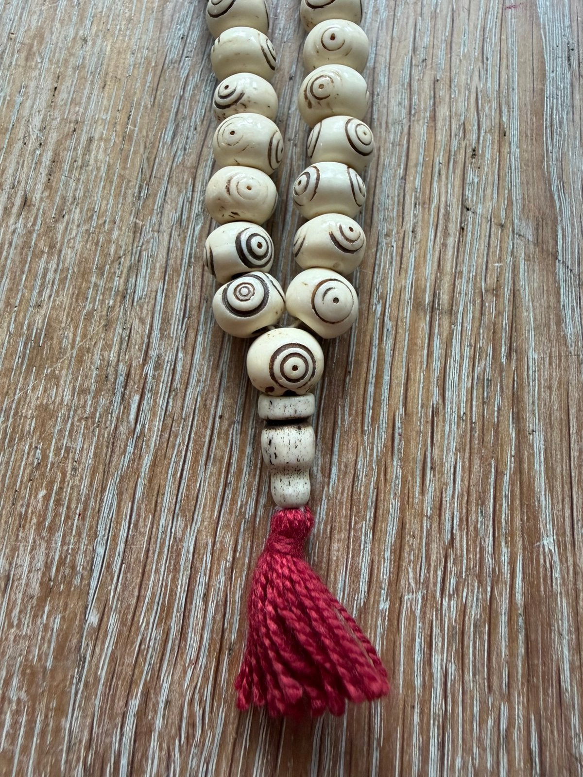 Gebedssnoer ketting mala van bewerkt been, Ophalen of Verzenden, Zo goed als nieuw, Overige materialen