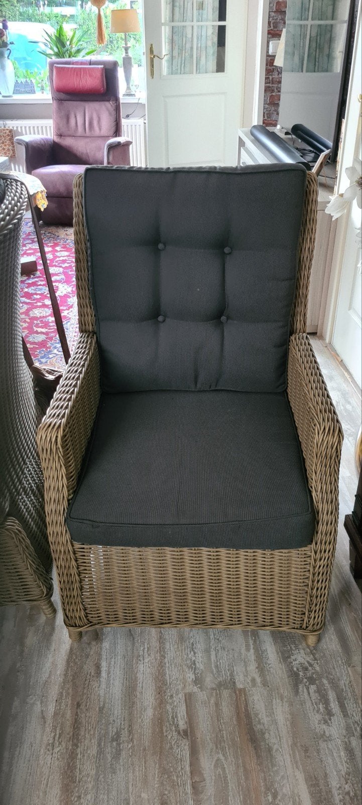 Comfortabele rotan stoel met verstelbare rugleuning, Ophalen, Gebruikt, Overige kleuren, Vier