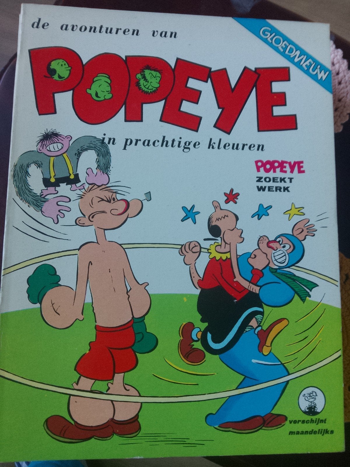 Popeye - zoekt werk, Eén stripboek, Ophalen of Verzenden, Gelezen