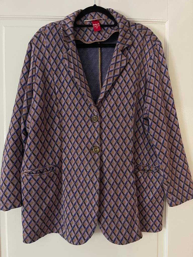 Only-M Blazer Maat 50 - Lila Tricot Tussenjasje, Ophalen of Verzenden, Gedragen, Overige kleuren, Jasje of Colbert