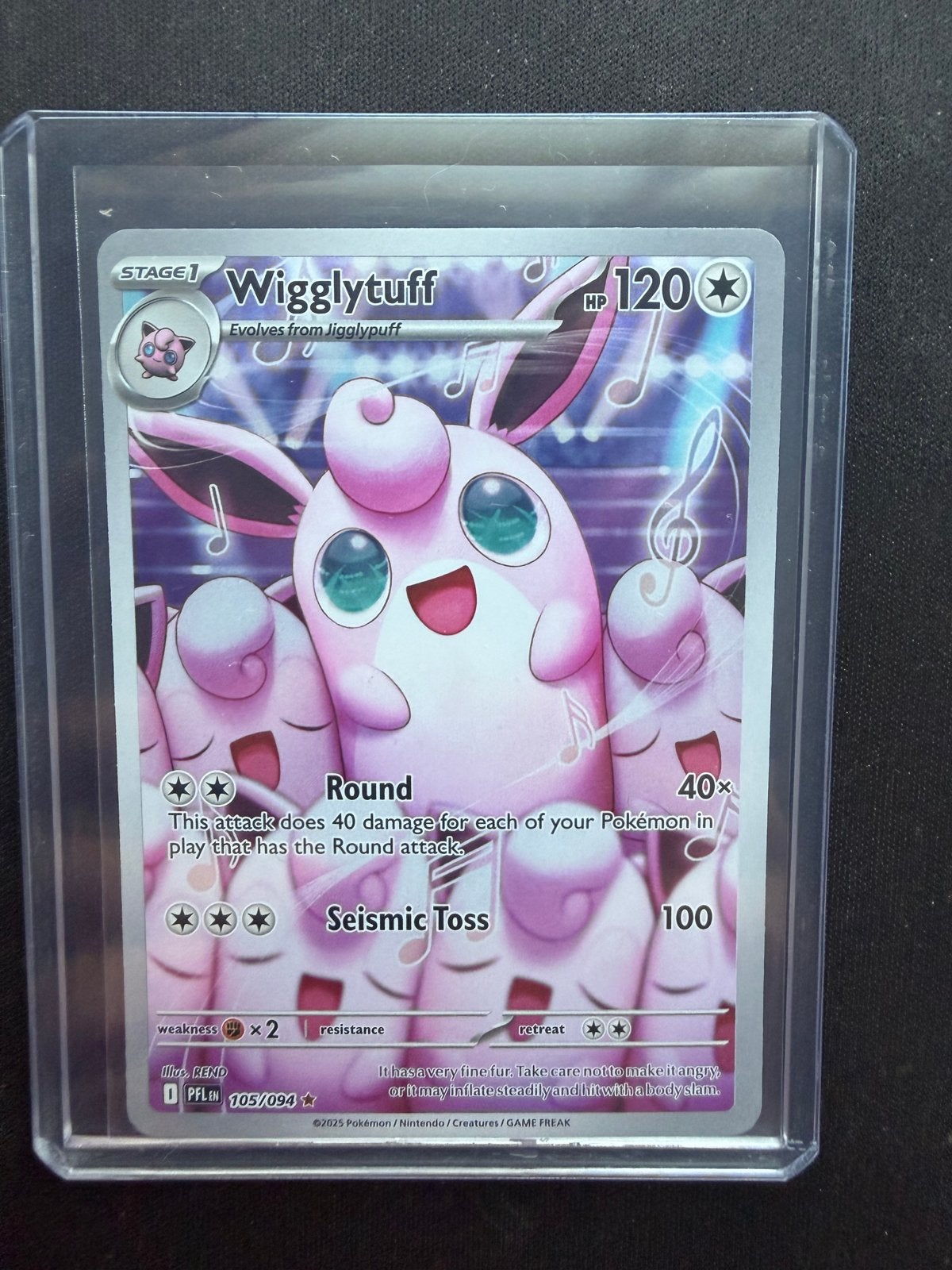 Wigglytuff 105/094, Ophalen of Verzenden, Zo goed als nieuw, Losse kaart, Foil