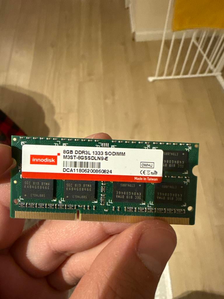 Innodisk 8GB DDR3L 1333 SODIMM RAM Geheugenmodule, Computers en Software, RAM geheugen, Gebruikt, 8 GB, DDR3, Ophalen of Verzenden