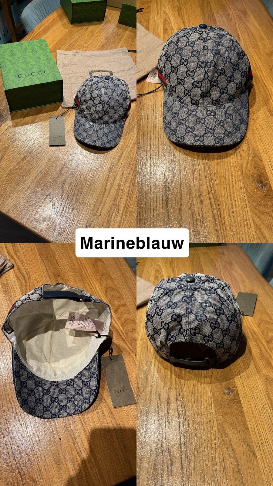 Gucci GG Baseballpet - Marineblauw, Kleding | Dames, Hoeden en Petten, Ophalen of Verzenden, Nieuw, One size fits all, Pet