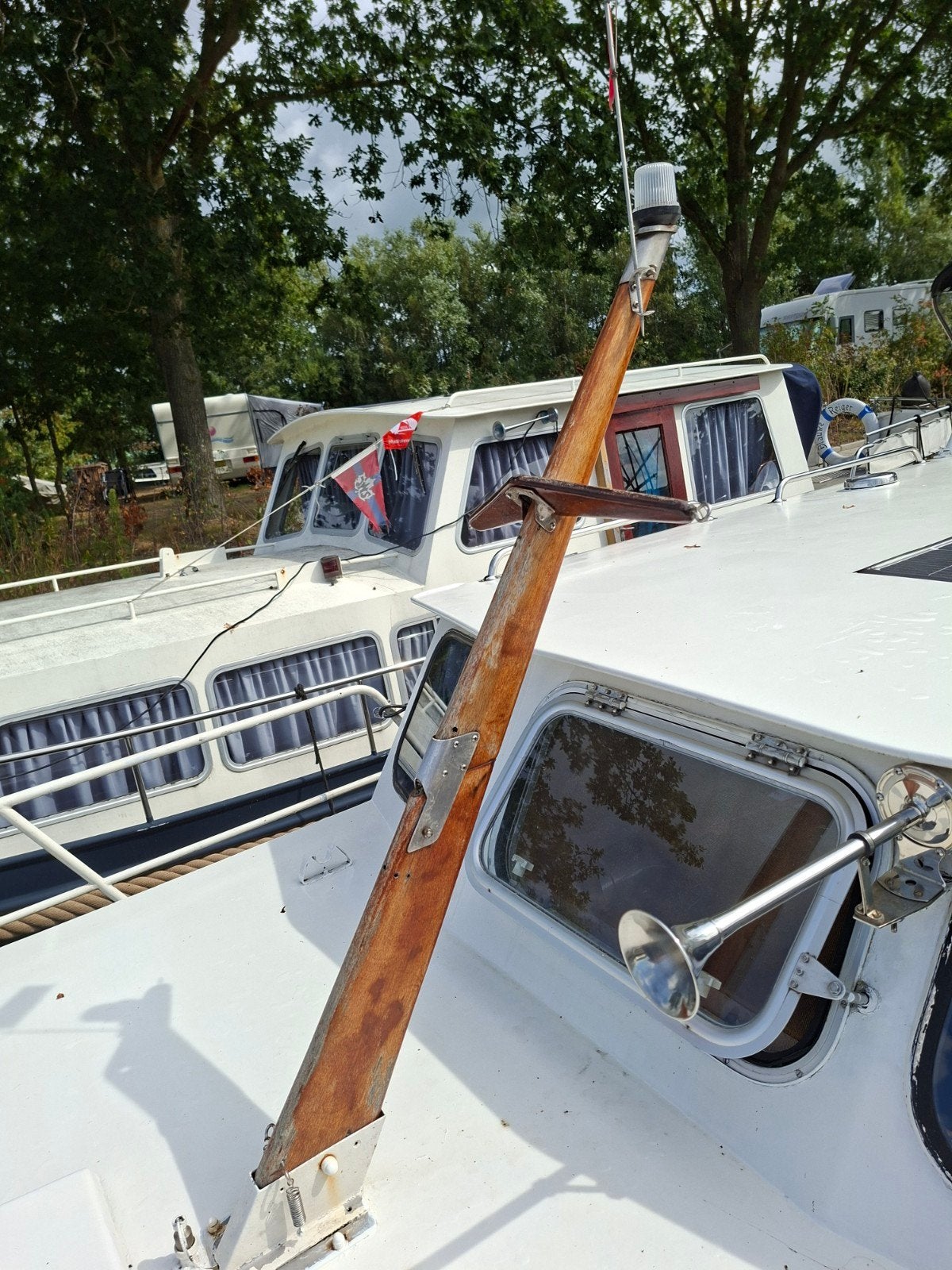 siermast Hardhouten mast met toplicht en RVS beslag - 125 cm, Ophalen, Gebruikt, Overige typen