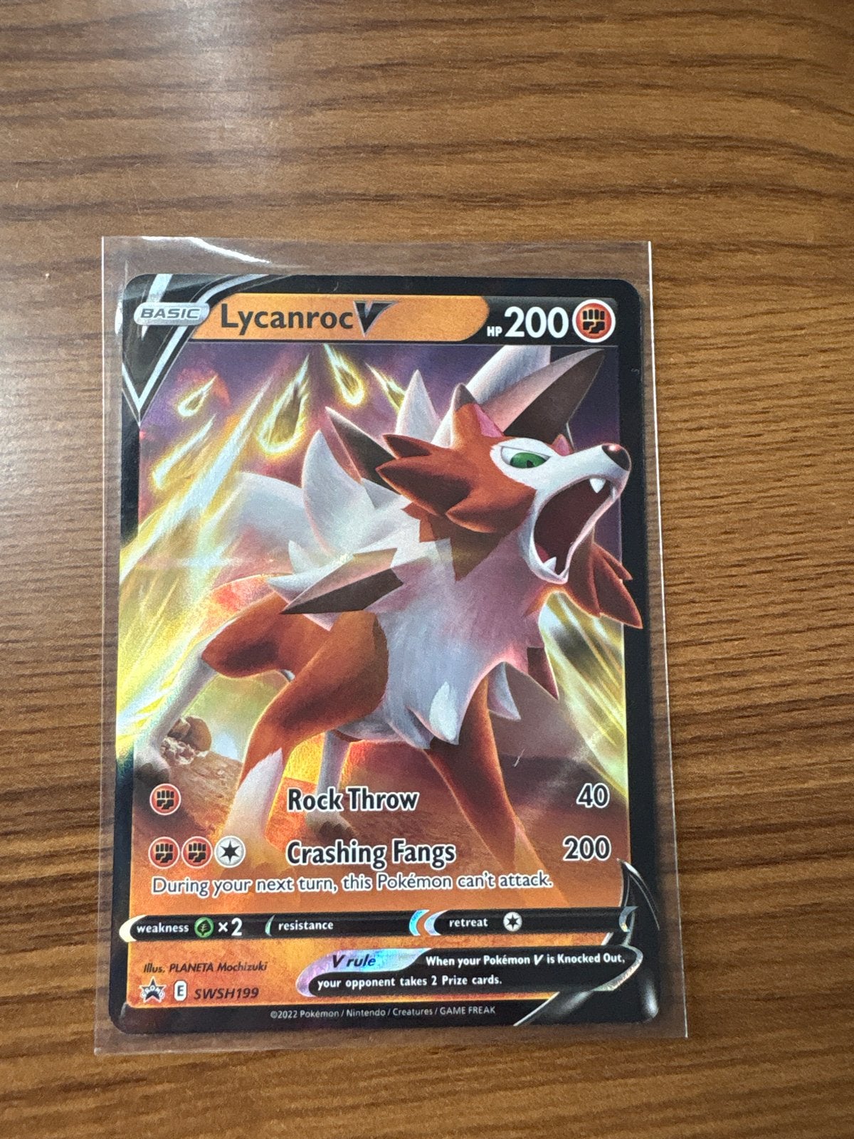 Pokémon Kaart Lycanroc V SWSH199, Ophalen of Verzenden, Zo goed als nieuw, Losse kaart