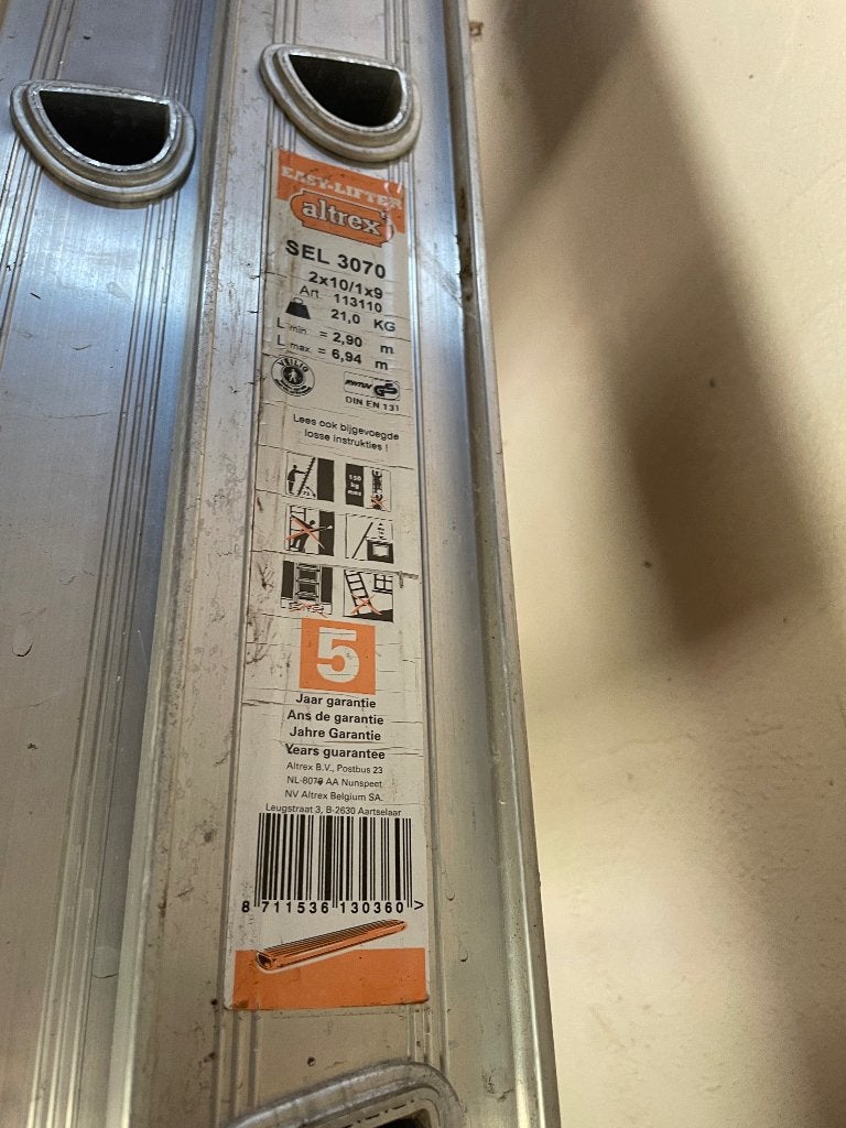 Altrex ladder SEL 3070 3 delig, Doe-het-zelf en Verbouw, Ophalen, Gebruikt, Ladder, Opvouwbaar of Inschuifbaar